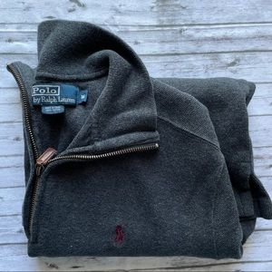 ⭐️ Men’s Polo 1/4 Zip Gray Pullover Sz M